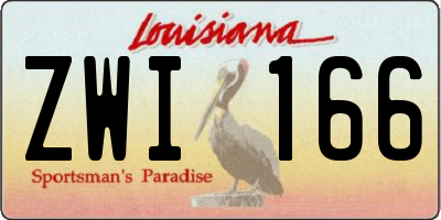 LA license plate ZWI166