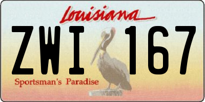 LA license plate ZWI167