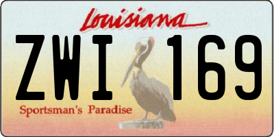 LA license plate ZWI169