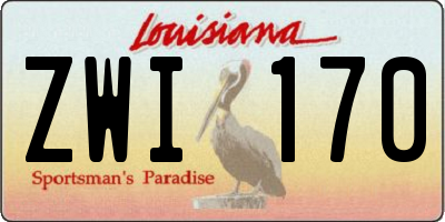 LA license plate ZWI170