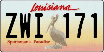 LA license plate ZWI171