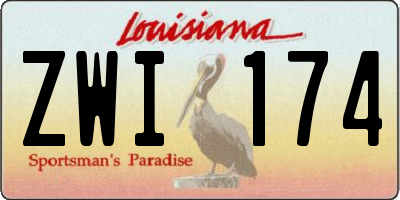 LA license plate ZWI174