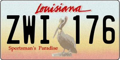 LA license plate ZWI176