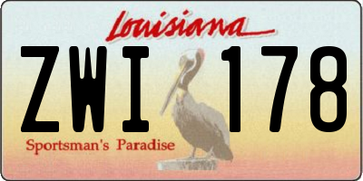 LA license plate ZWI178