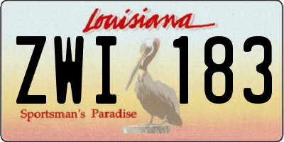 LA license plate ZWI183