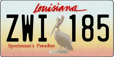 LA license plate ZWI185