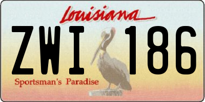 LA license plate ZWI186