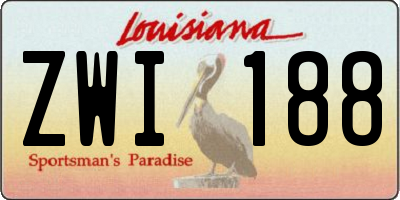 LA license plate ZWI188