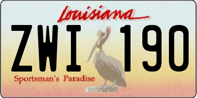 LA license plate ZWI190