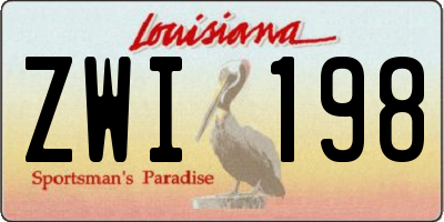 LA license plate ZWI198