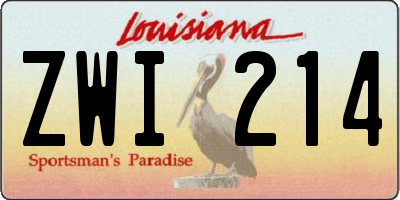 LA license plate ZWI214