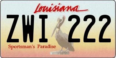 LA license plate ZWI222
