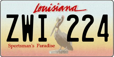 LA license plate ZWI224