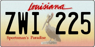LA license plate ZWI225