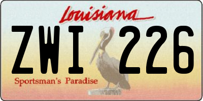 LA license plate ZWI226