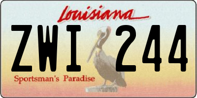 LA license plate ZWI244