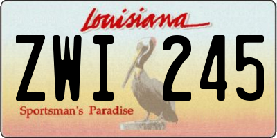 LA license plate ZWI245