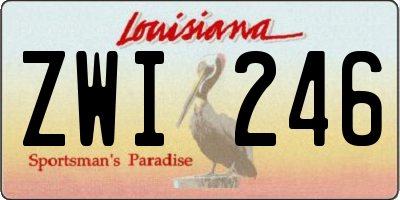LA license plate ZWI246