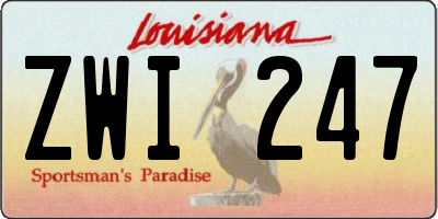 LA license plate ZWI247