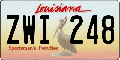 LA license plate ZWI248