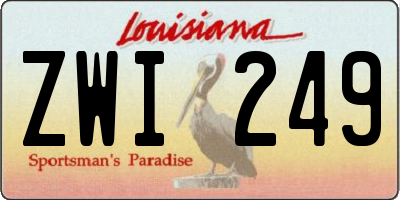 LA license plate ZWI249