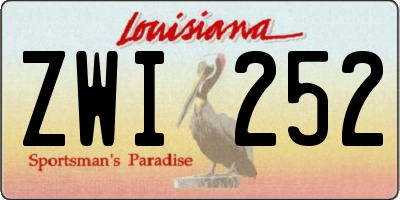 LA license plate ZWI252