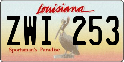 LA license plate ZWI253