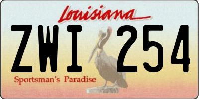 LA license plate ZWI254