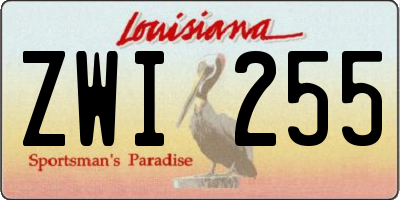 LA license plate ZWI255