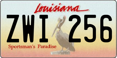 LA license plate ZWI256
