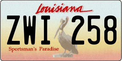 LA license plate ZWI258