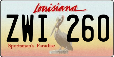 LA license plate ZWI260
