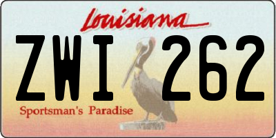 LA license plate ZWI262