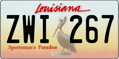 LA license plate ZWI267