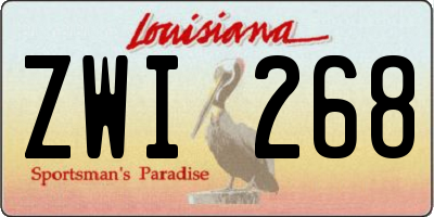 LA license plate ZWI268