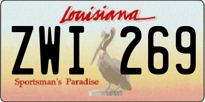 LA license plate ZWI269