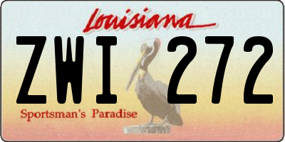 LA license plate ZWI272