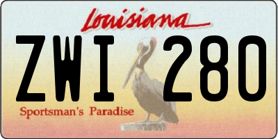 LA license plate ZWI280