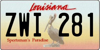 LA license plate ZWI281