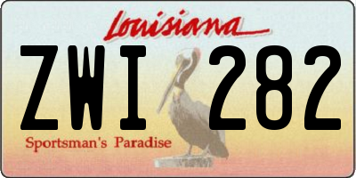 LA license plate ZWI282