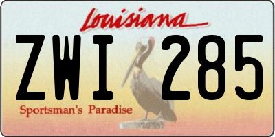 LA license plate ZWI285