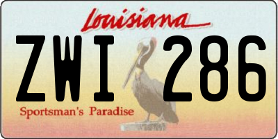 LA license plate ZWI286