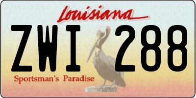 LA license plate ZWI288