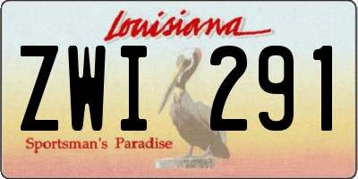 LA license plate ZWI291
