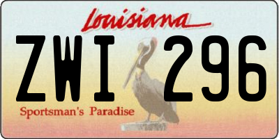 LA license plate ZWI296
