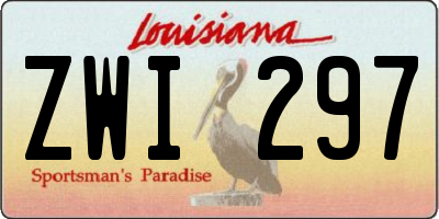 LA license plate ZWI297