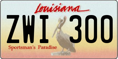 LA license plate ZWI300
