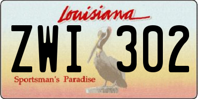 LA license plate ZWI302
