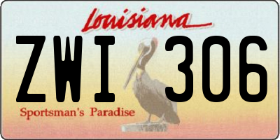 LA license plate ZWI306