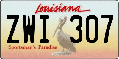 LA license plate ZWI307
